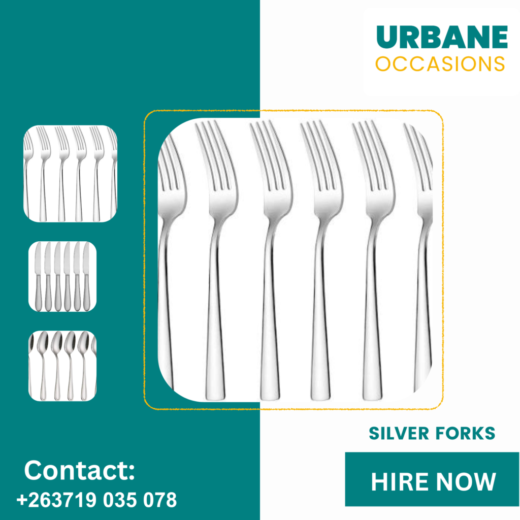 Harare decor Equipment for hire - silver forks for hire in Harare 