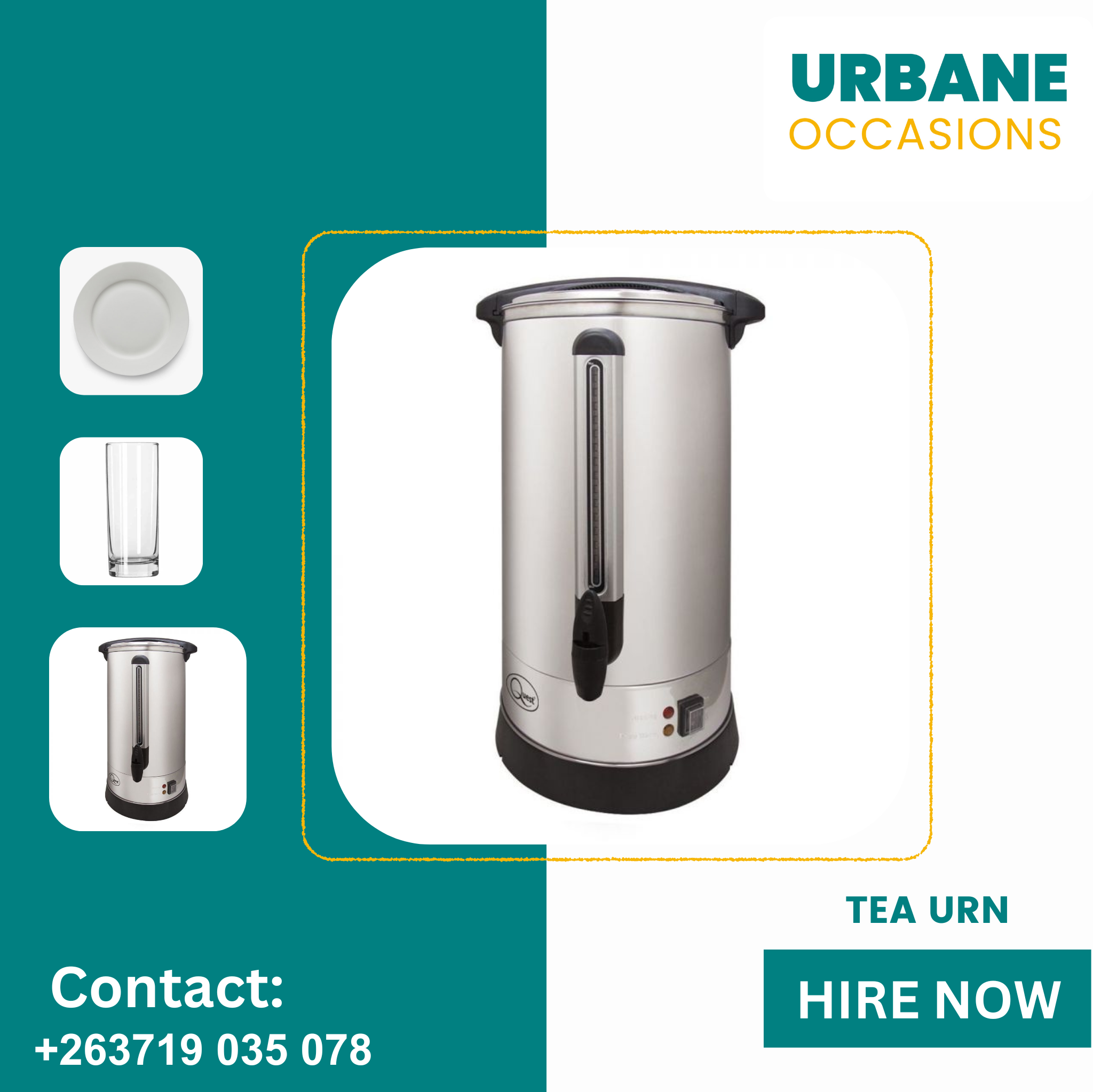 Tea Urn/ Industrial Kettle for hire in Harare- Harare Party Decor Equipment for Hire in Harare