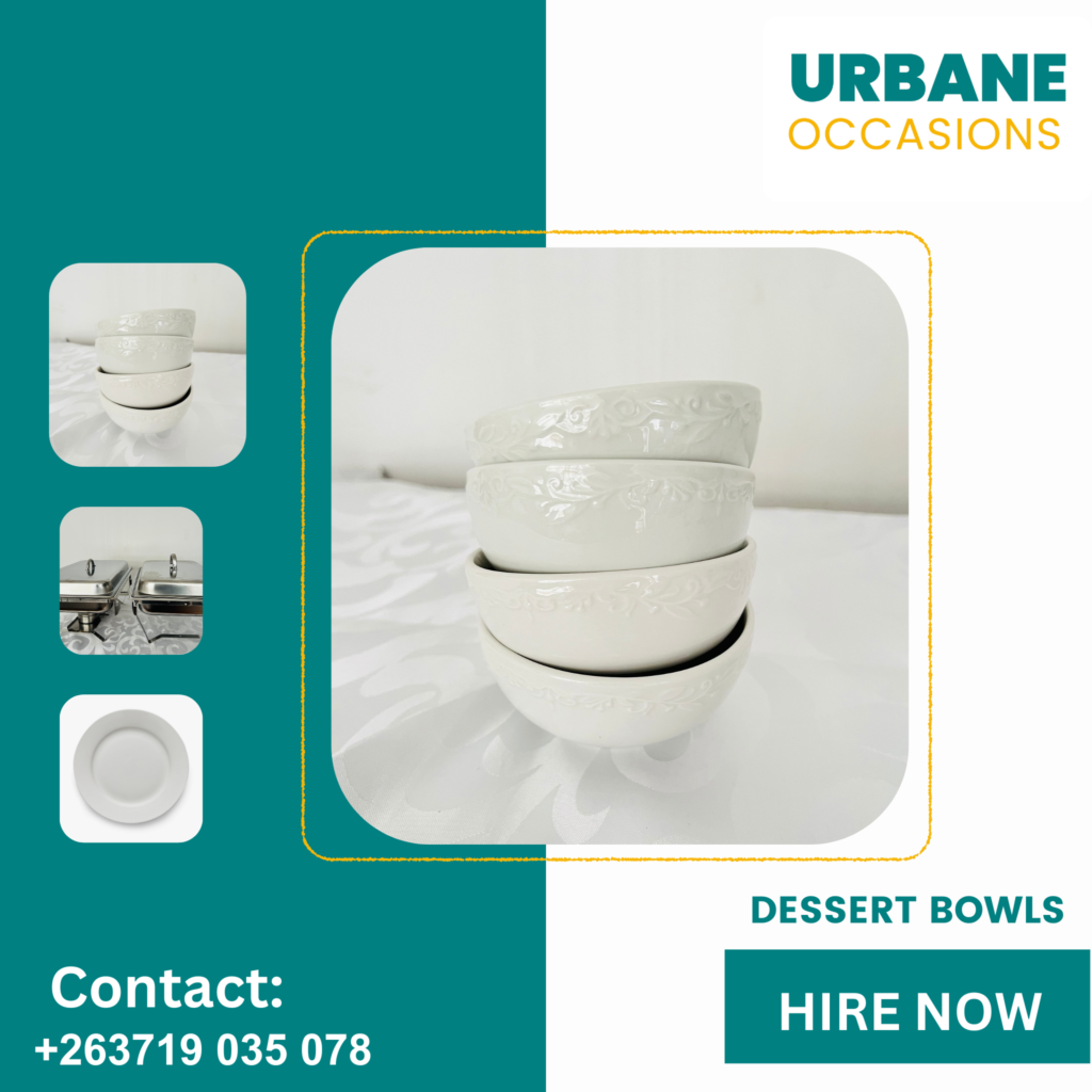 Dessert Bowls for hire in Harare - Harare Party Decor Equipment for Hire in Harare