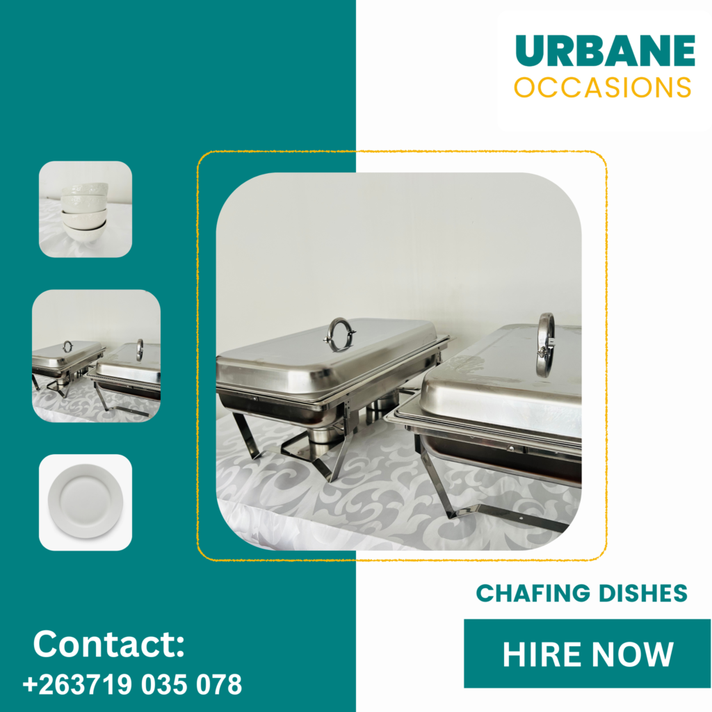 Chaffing/ Chafing dishes for hire in Harare - Harare Party Decor Equipment for Hire in Harare