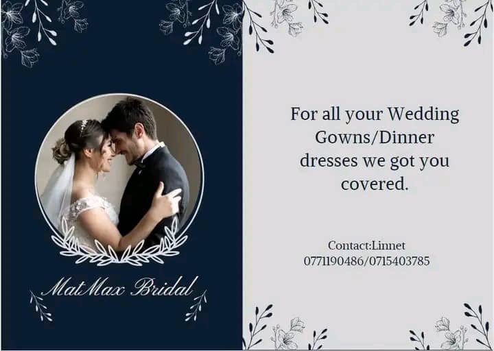 MatMax Bridal and Events flyer - Zimbabwe wedding dress boutiques - Zimbabwe Wedding Planning 2