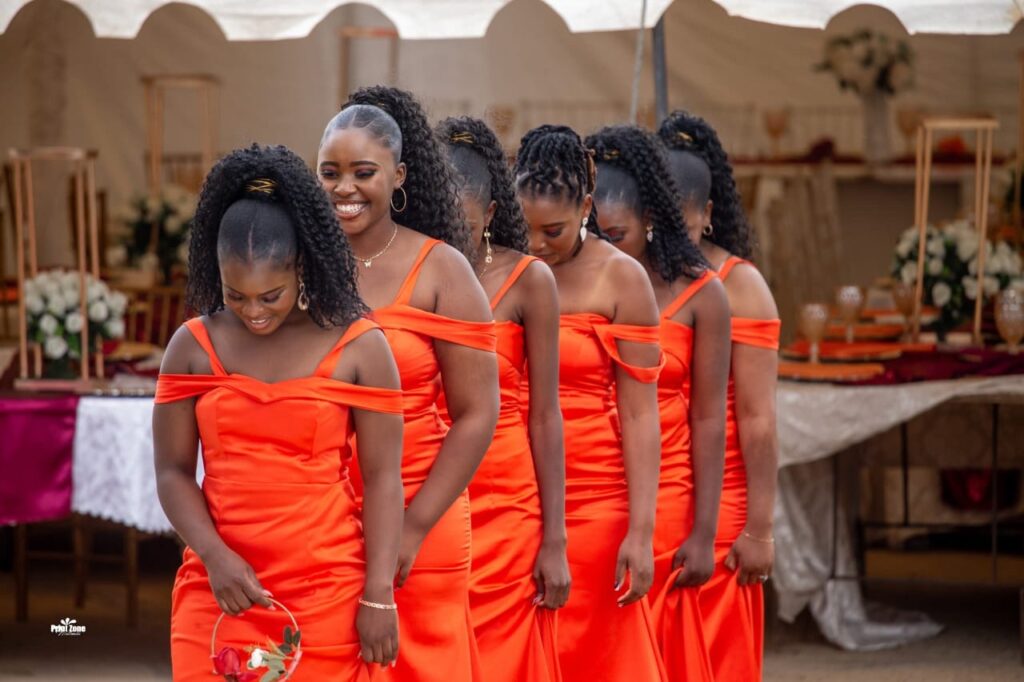 Minnie Bridal Boutique dresses worn by bride and bridal team at a wedding in Harare - Zimbabwe Wedding Dress for hire - Zimbabwe wedding planner - Featured Vendor Fridays - Wedding Expos Africa 