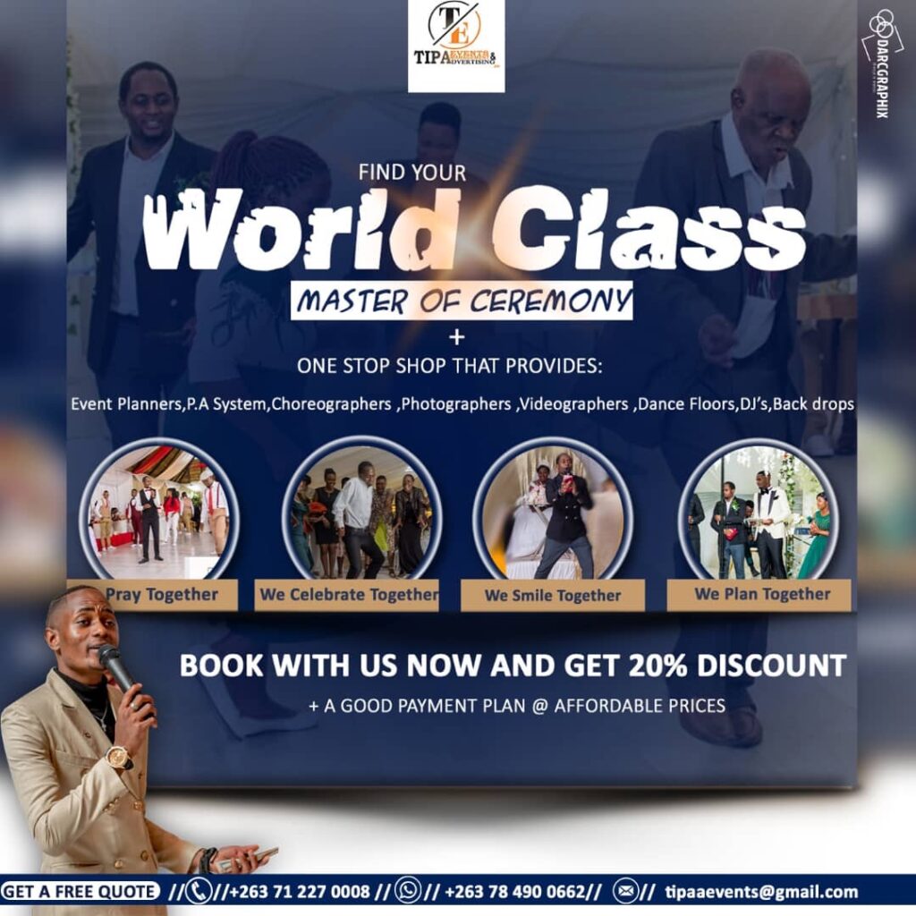 TIPA Events Management Flyer | Harare wedding MCs | Master of Ceremony Zimbabwe