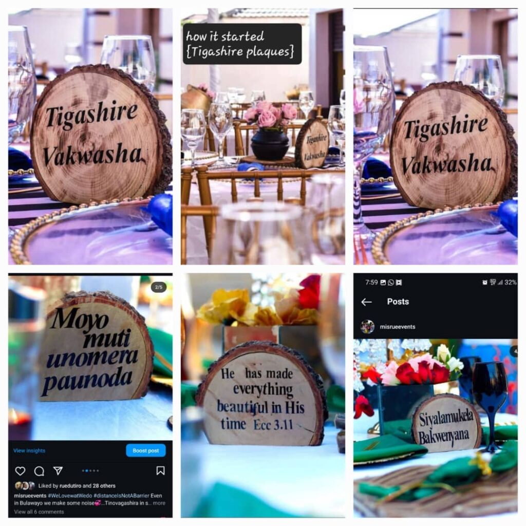 Misrue Events | Tigashire vakwasha wooden slates for roora or lobola decor | Zimbabwe wedding decor | Zimbabwe Wedding Planner Blog 