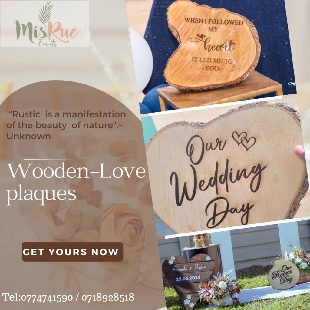 Misrue Events | Tigashire vakwasha wooden slates | Zimbabwe wedding decor | Zimbabwe Wedding Planner Blog 