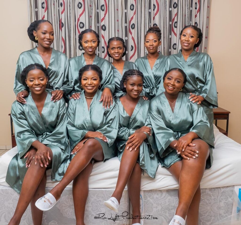 Bridesmaids wearing bridal morning gown robes from Minnie Bridal Boutique at a wedding in Harare - Zimbabwe Wedding Dress for sale - Zimbabwe wedding planner - Featured Vendor Fridays - Wedding Expos Africa 