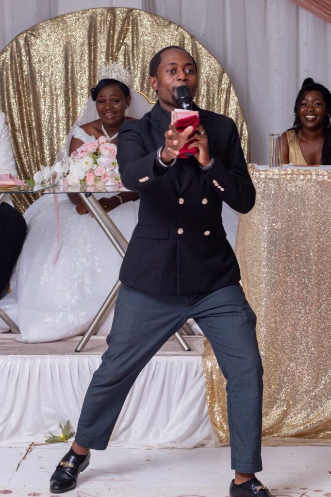 MC Anesu of TIPA Events Management at a wedding in Zimbabwe | Harare wedding MCs | Master of Ceremony Zimbabwe