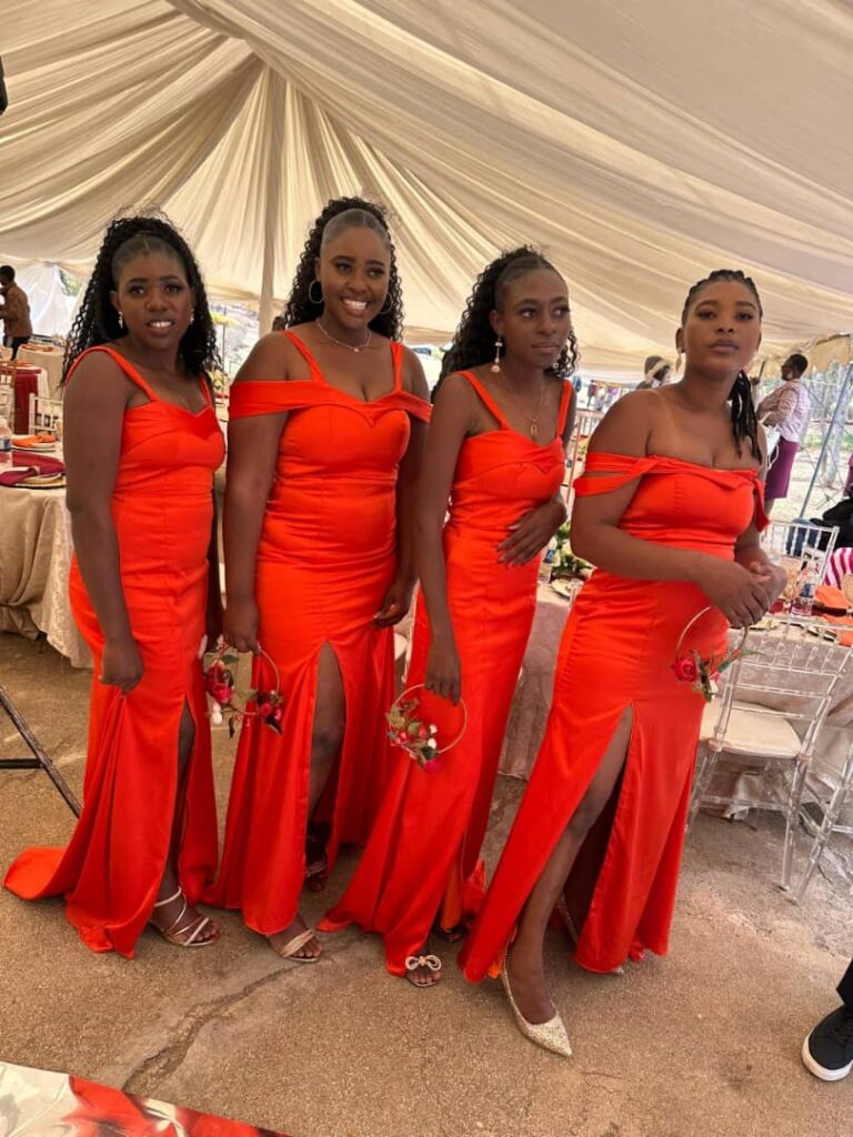 Minnie Bridal Boutique dresses worn by bride and bridal team at a wedding in Harare - Zimbabwe Wedding Dress for hire - Zimbabwe wedding planner - Featured Vendor Fridays - Wedding Expos Africa 