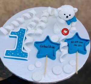 Blue birthday cake fondant toppers for a baby boy birthday cake by Zah Cakes- Bulawayo birthday cakes - Zimbabwe wedding cakes - featured vendor Fridays