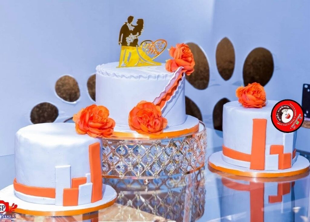Orange wedding cake by Zah Cakes- Bulawayo birthday cakes - Zimbabwe wedding cakes - featured vendor Fridays